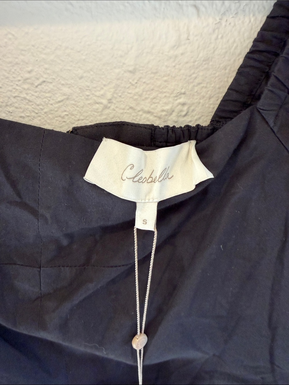 Cleobella Black Puff Sleeve Embroidered Crop Top - Picture 4 of 10